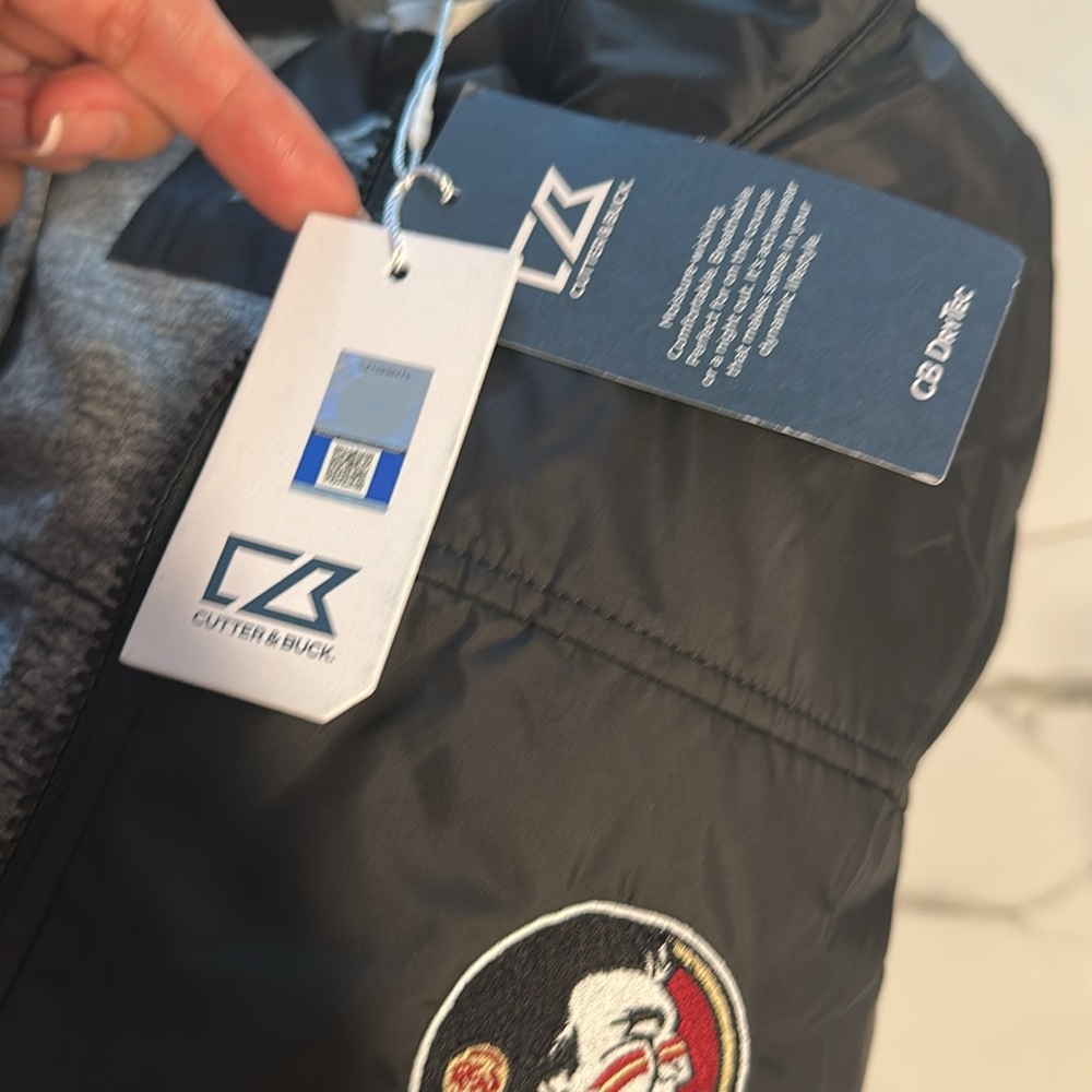 Cutter & Buck SZ M Seminoles Black and Gray Jacket with Embroidered Logo - Picture 5 of 5